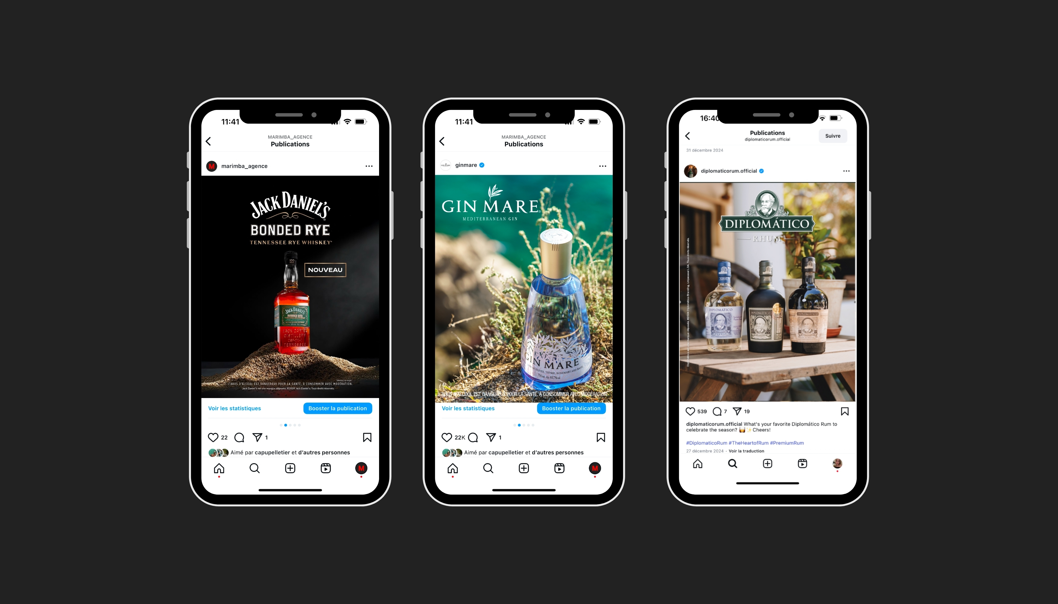 publication insta jack daniel's gin mare diplomatico